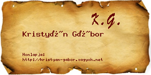 Kristyán Gábor névjegykártya