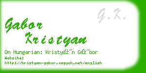 gabor kristyan business card